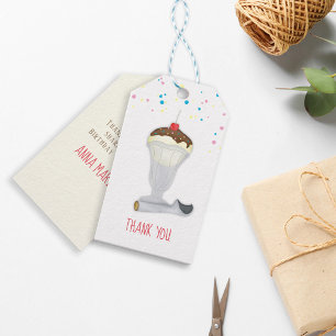 Étiquettes-cadeau Crème glacée simple minimaliste vanille crème glac