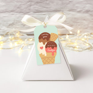 Étiquettes-cadeau Crème glacée Sundae Anniversaire de enfant Merci F