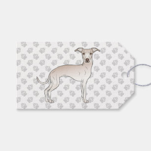 Étiquettes-cadeau Crème Italien Greyhound Cute Dessin Chien Avec Pat