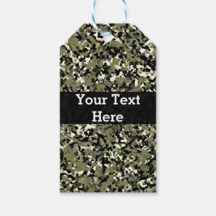 Étiquettes-cadeau Crème noire verte Camouflage Motif Favoriser