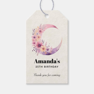 Étiquettes-cadeau Crescent rose Lune Anniversaire Merci