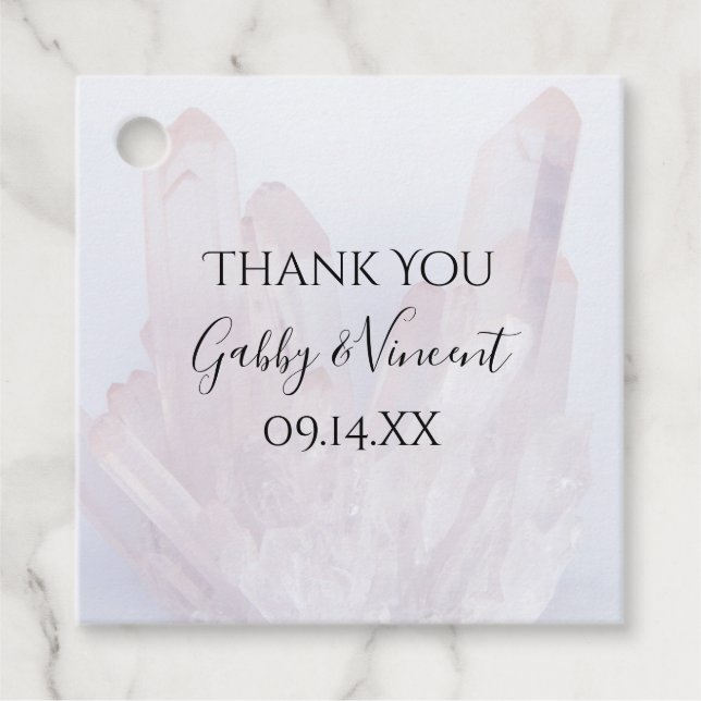 Étiquettes Cadeau Cristaux Lavande Légère Merci Mariage (Devant)