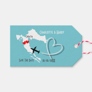 Étiquettes-cadeau Croatie Mariage Enregistrer La Date