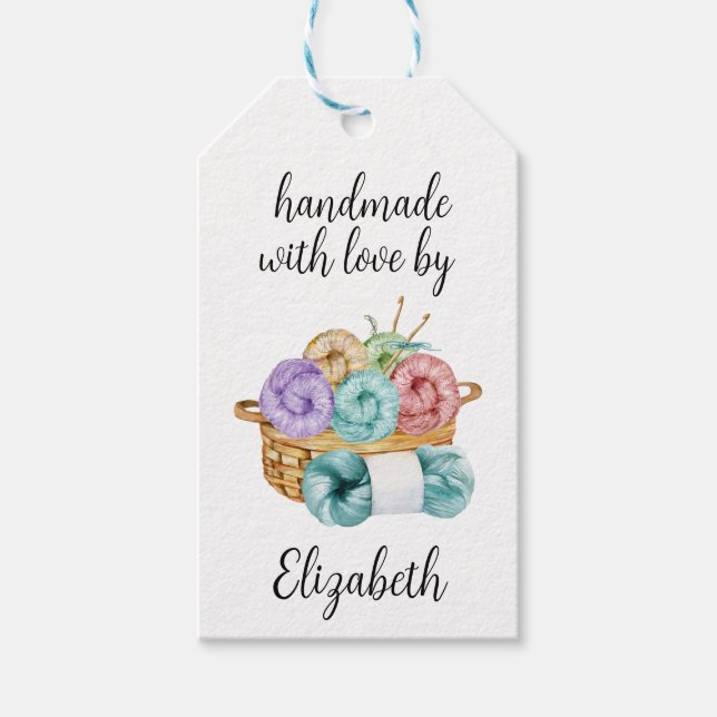Étiquettes-cadeau Crochet Fait Avec Amour (Devant)