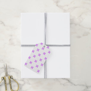 Étiquettes-cadeau Crochets Lilac sur blanc