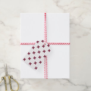 Étiquettes-cadeau Crochets Mulberry sur blanc