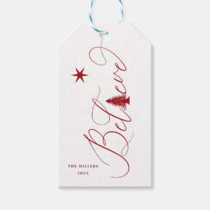 Étiquettes-cadeau croisez élégant script happy holiday Balise cadeau