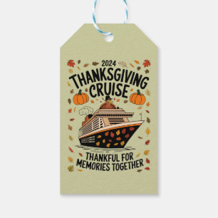 Étiquettes-cadeau Croisière de Thanksgiving 2024 Reconnaissant pour 