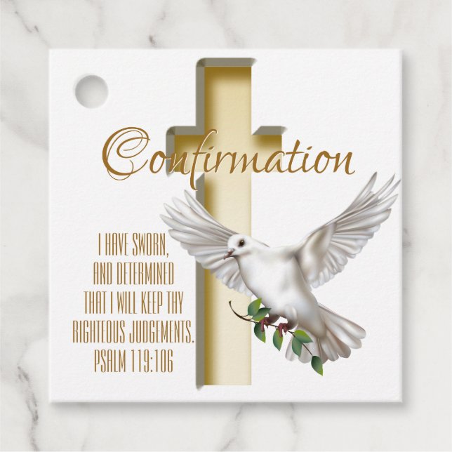 Étiquettes Cadeau Croix de colombe (Devant)