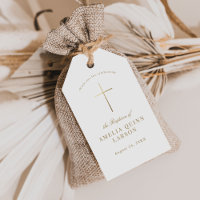 Croix d'or simple élégant Baptême Christening