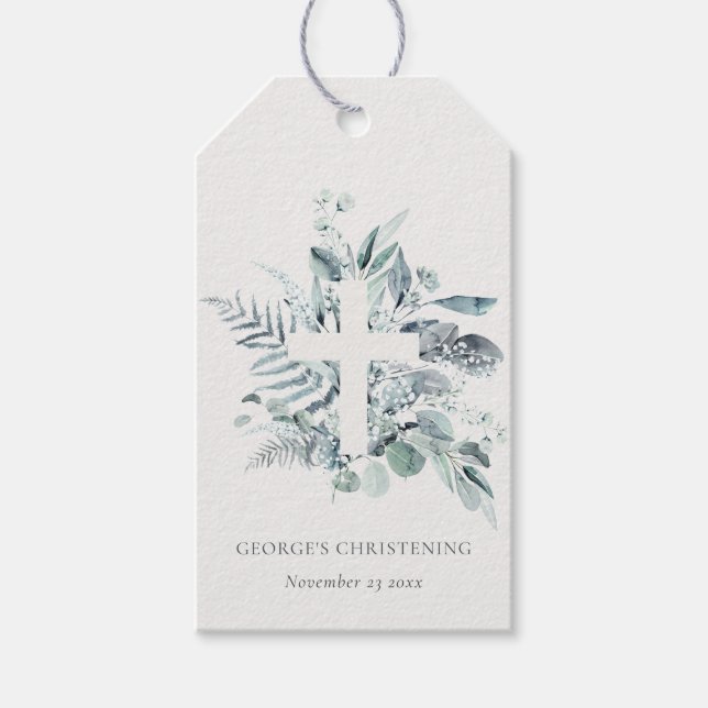 Étiquettes-cadeau Croyant Rustique Eucalyptus Fern Folid (Devant)