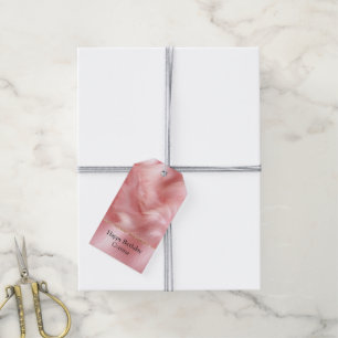 Étiquettes-cadeau Cuir et fourrure rose pâle