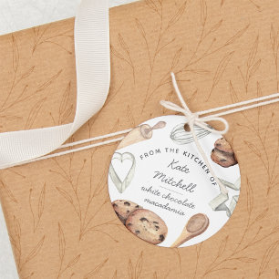 Étiquettes Cadeau Cuisine à l'aquarelle personnalisée