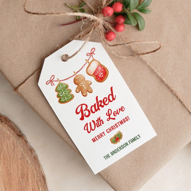 Étiquettes-cadeau Cuisiné Avec Amour Noël Traiter Cookie (Créateur téléchargé)
