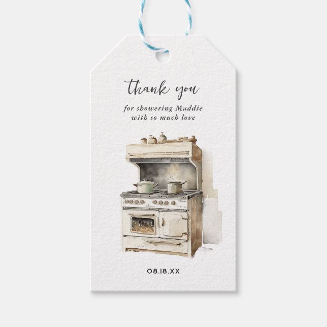 Étiquettes-cadeau Cuisine de Campagne | Remerciements pour la Fête d (Devant)
