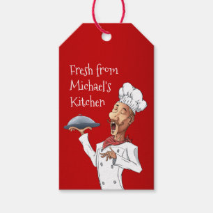 Étiquettes-cadeau Cuisine personnalisée Chef chanteur