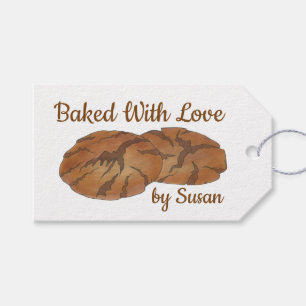 Étiquettes-cadeau Cuit avec Love Ginger Snap Biscuit Cookie
