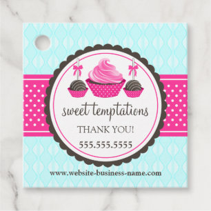 Étiquettes Cadeau Cupcake and Cake Pops Boulangerie Emballage Favori