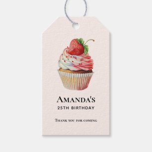 Étiquettes-cadeau Cupcake fraise dessert dessert Anniversaire