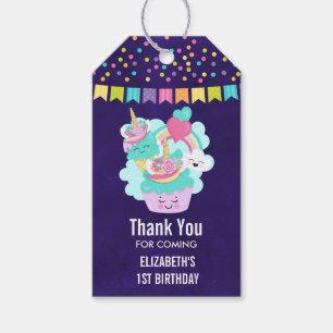 Étiquettes-cadeau Cupcake mignonne et Merci de crème glacée appétiss