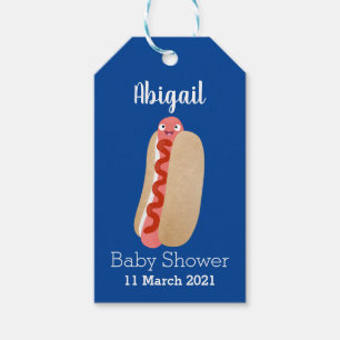 Étiquettes-cadeau Curieux hot dog Weiner dessin animé
