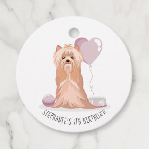 Étiquettes Cadeau Curte Yorkshire Terrier Anniversaire