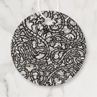 Étiquettes Cadeau Curvy Twisty Cartoon Weird Faces Design