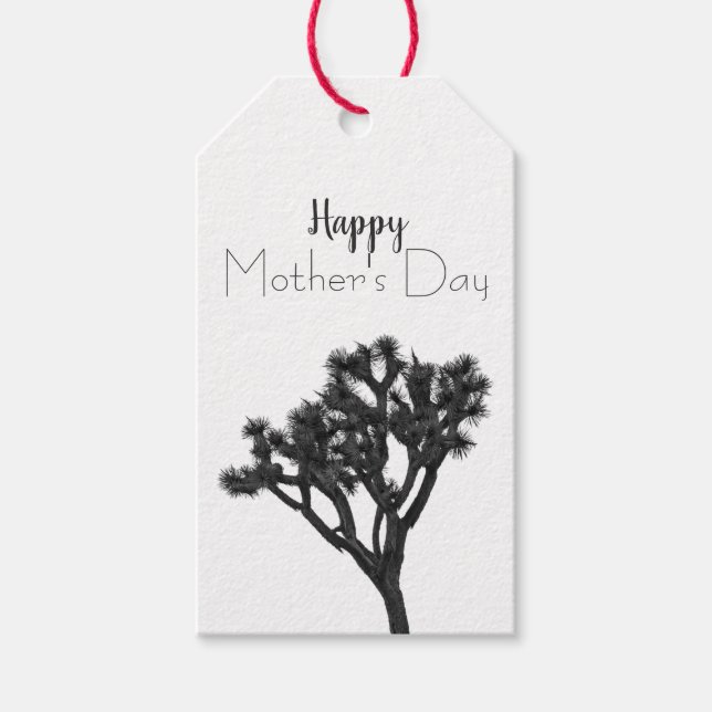 Étiquettes-cadeau Custom Happy Mother's Day Joshua Tree B&W (Devant)