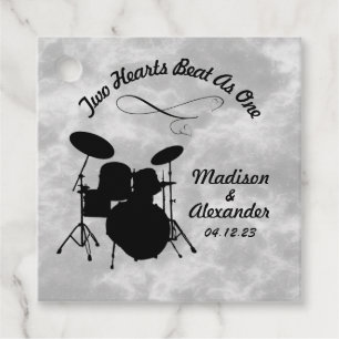 Étiquettes Cadeau Custom Name Rock & Roll Drummer Wedding Drum Kit