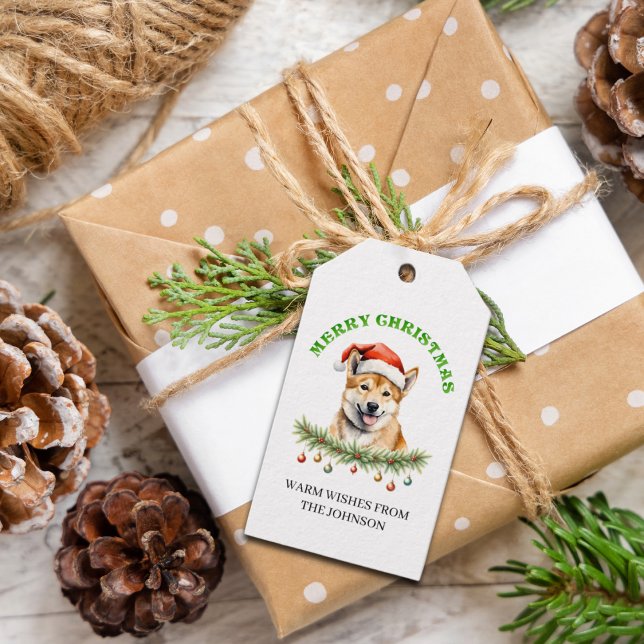 Étiquettes-cadeau Customizable Christmas Aussie Dingo (Créateur téléchargé)