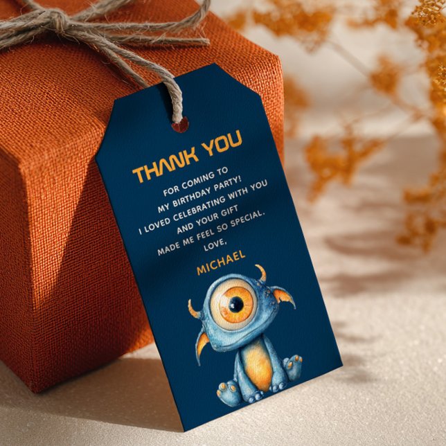 Étiquettes-cadeau Cute Alien Outer Space 1st Birthday Thank You  (Créateur téléchargé)