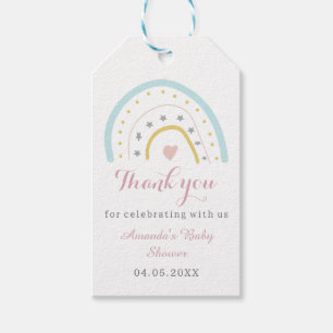 Étiquettes-cadeau Cute aquarelle Merci arc-en-ciel Baby shower