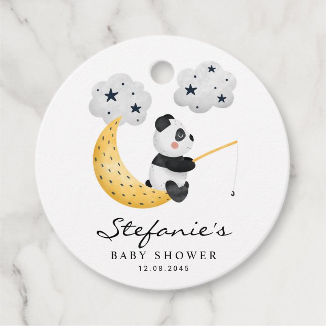 Étiquettes Cadeau Cute Aquarelle Panda Twinkle Baby shower Twinkle (Devant)
