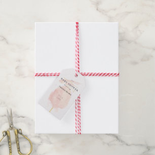 Étiquettes-cadeau Cute Aquarelle rose Coton Baby shower bonbon