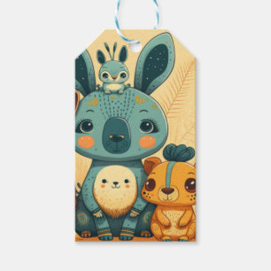 Étiquettes-cadeau Cute boho lapin floral personnalisé 24 heures sur 