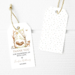 Étiquettes-cadeau Cute Bois Animaux Baby shower Merci