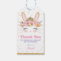 Cute Bunny Anniversaire Merci Favor Balises Cadeau