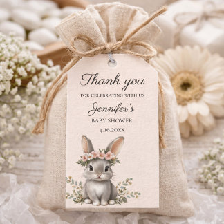 Étiquettes-cadeau Cute Bunny Theme Gender Neutral Baby Shower