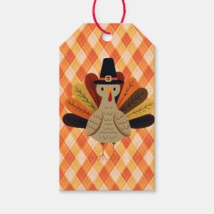 Étiquettes-cadeau Cute, classique/vintage Thanksgiving Turquie