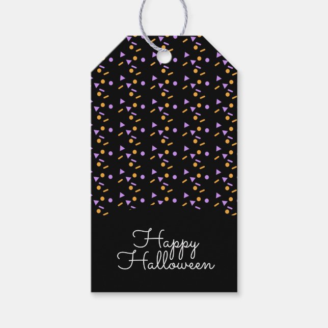 Étiquettes-cadeau Cute Confetti Halloween Tricot ou Treat Candy (Devant)