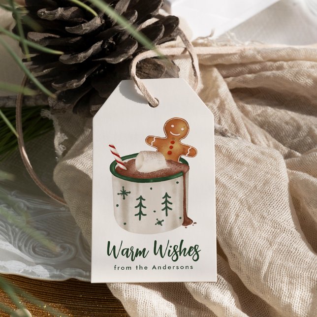 Étiquettes-cadeau Cute Cookies et cacao Chaleureux Vacances (Créateur téléchargé)