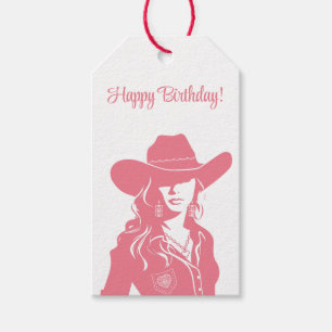 Étiquettes-cadeau Cute Coquette Rose Cowgirl Western Pays Chic