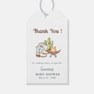 Étiquettes-cadeau Cute Cowboy Boho Baby shower Merci