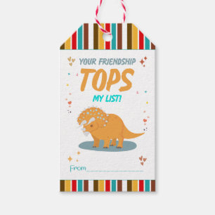 Étiquettes-cadeau Cute Dinosaur Enfants Saint Valentin Ami