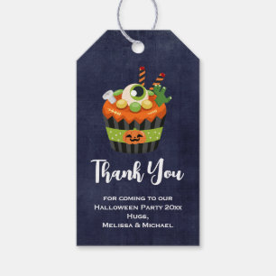 Étiquettes-cadeau Cute et Déplaisant Merci Halloween Cupcake