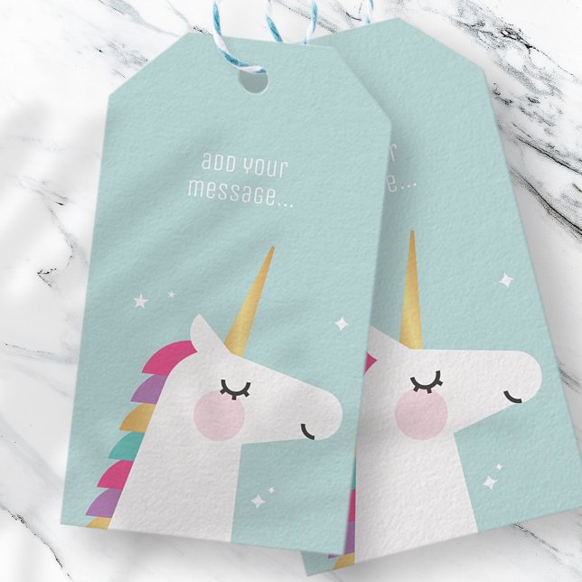 Étiquettes-cadeau Cute et moderne Rainbow Unicorn (Créateur téléchargé)
