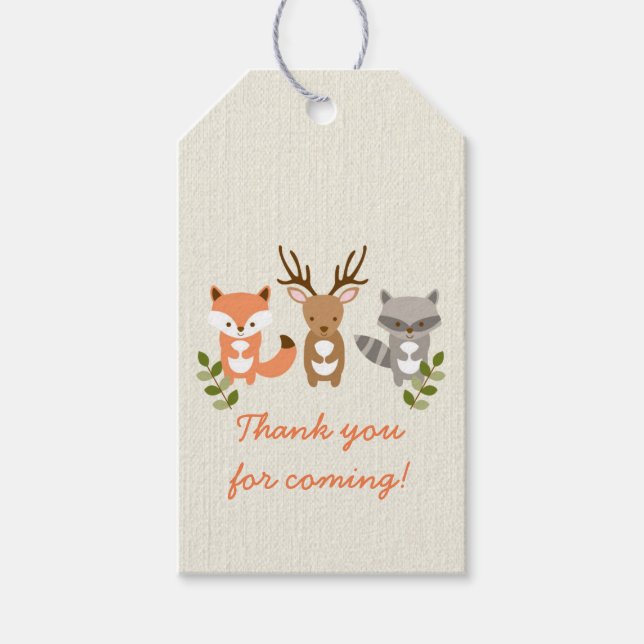 Étiquettes-cadeau Cute forêt de bois (Devant)