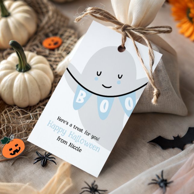 ÉTIQUETTES-CADEAU CUTE GHOST BOO HALLOWEEN KIDS TRAITER (Créateur téléchargé)