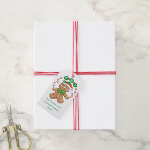 Étiquettes-cadeau Cute Gingerbread homme, Christmas Cookie Joy