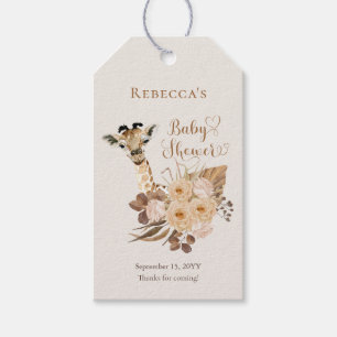 Étiquettes-cadeau Cute Giraffe Boho Grasses séchées Baby shower